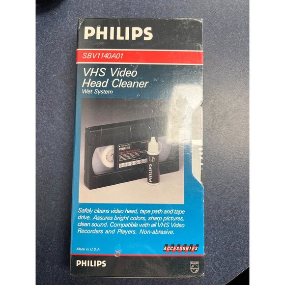 Media Philips Sbv114a01 Wet System Vhs Video Head Cleaner Tape For Vcrs New Sealed Poshmark